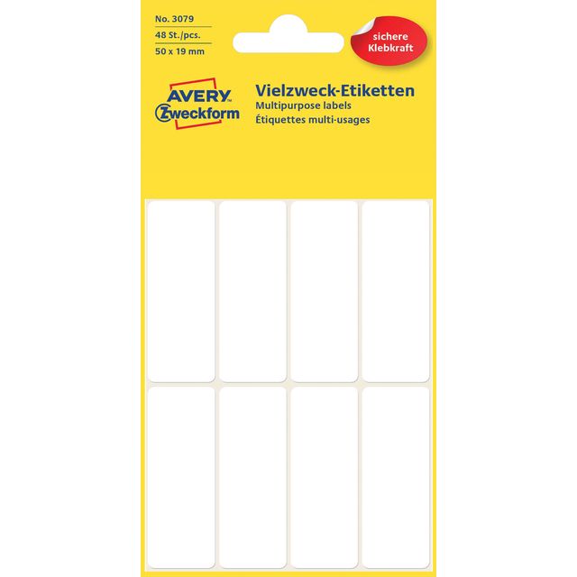 Avery Zweckform - Etikett Zweckform 3079 50x19mm weiß 48 Etiketten