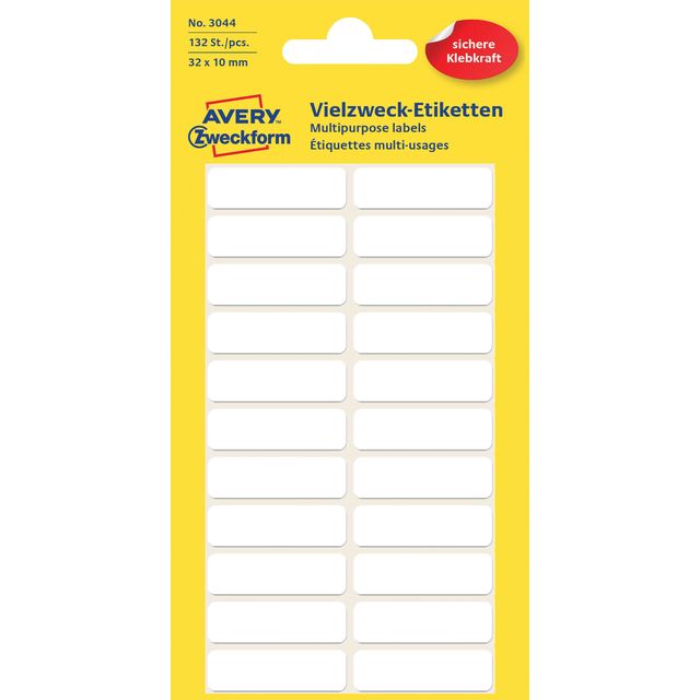 Avery Zweckform - Etikett Zweckform 3044 32x10mm weiß 132 Etiketten