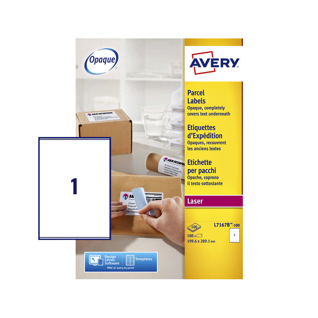 Label Avery L7167B-100 199.6x289.1 mm blockout 100pieces
