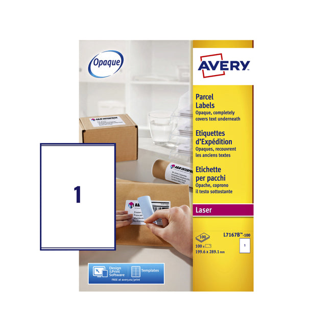 Avery – Etikett L7167B-100, 199,6 x 289,1 mm, Blockout, 100 Etiketten