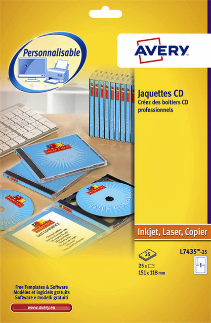 CD-Einfügungskarte Avery L7435-25 151x118mm