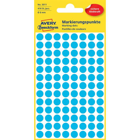 Avery Zweckform - Etikett Zweckform 3011 rund 8mm blau 416 Etiketten | 10 Stück