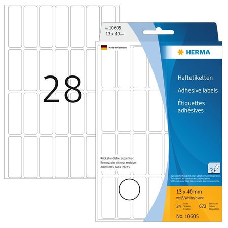 HERMA - Etikett 10605 13x40mm ablösbar 672 Etiketten