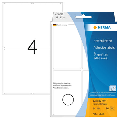 HERMA - Etikett 10618 52x82mm ablösbar 96 Etiketten
