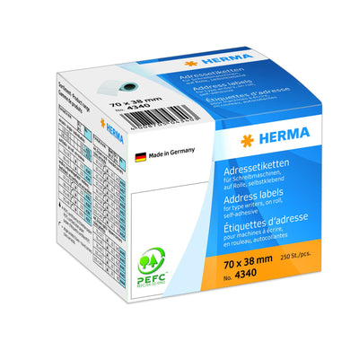 HERMA - Adressetikett 4340 70x38mm auf Rolle weiß 250 Stück