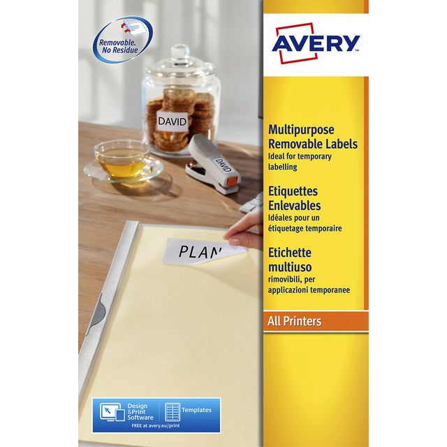 Avery - Beschriftung Avery L4737Rev -256 63,5x29.6mm Weiß 675 Stücke