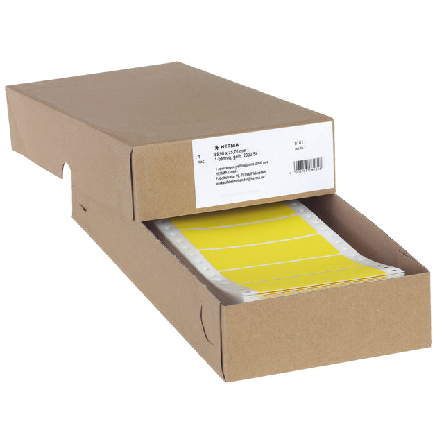 HERMA - Etikett 8181 88,9x35,7mm 1-bahnig gelb 2000 Stück