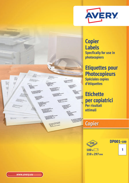 Avery - Label DP001 210x297 weiß 100 Etiketten