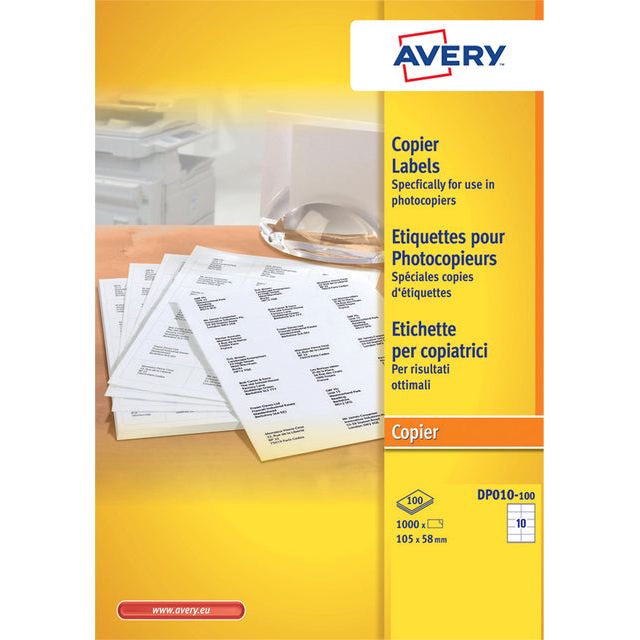 Avery - Beschriftung Avery DP010-100 105x58mm weiß 1000 Stück