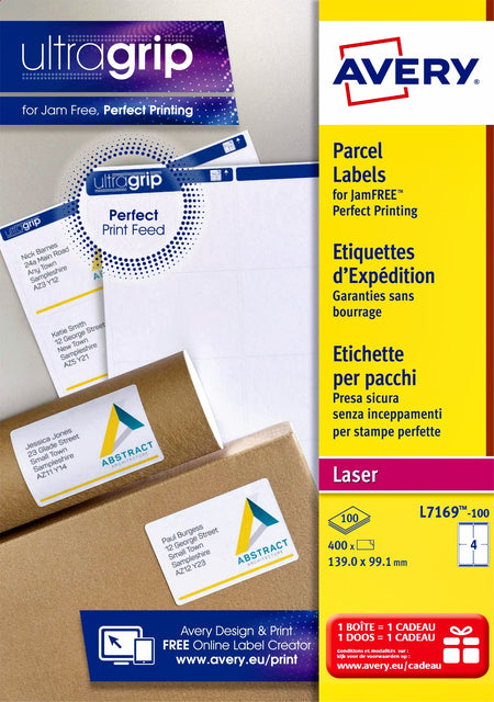 Label Avery L7169-100 99.1x139mm 400 pièces blanches