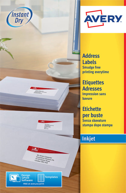 Label Avery J8163-100 99.1x38.1 mm blanc 1400 pièces