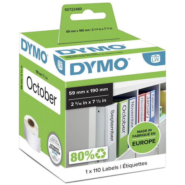 Dymo - Etiket LabelWriter Namenskartenbinder 59x190mm 1 Rolle à 110 Stück.