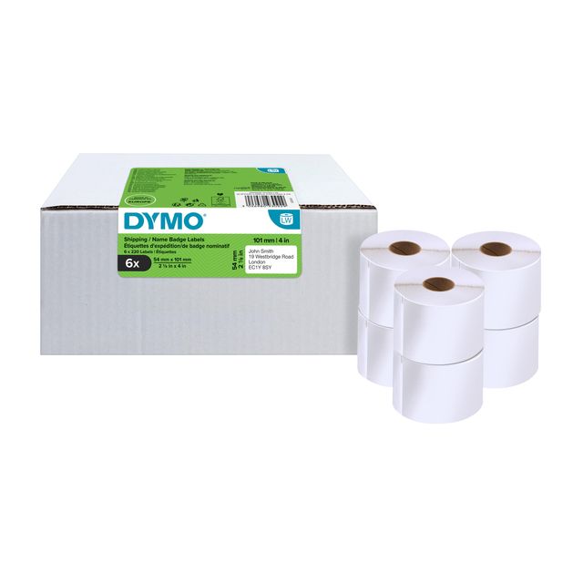 Dymo - Etiket LabelWriter Namenskarte 54x101mm 6 Rollen à 220 Stück weiß