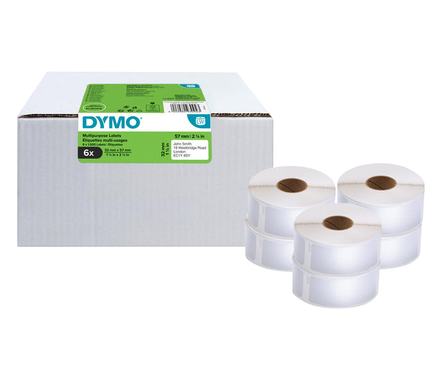 Dymo 11354 Labriter Labriter 32x57mm Étiquette dadresse 6000 pièces