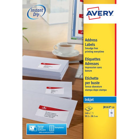 Avery - Etikett J8163-10 99,1 x 38,1 mm weiß 140 Etiketten