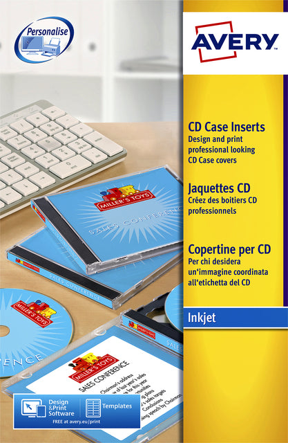 CD-Einfügungskarte Avery J8435-25 151x117mm