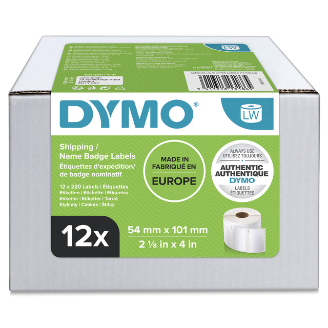 Dymo - Etiket LabelWriter Namenskarte 54x101mm 12 Rollen à 220 Stück weiß