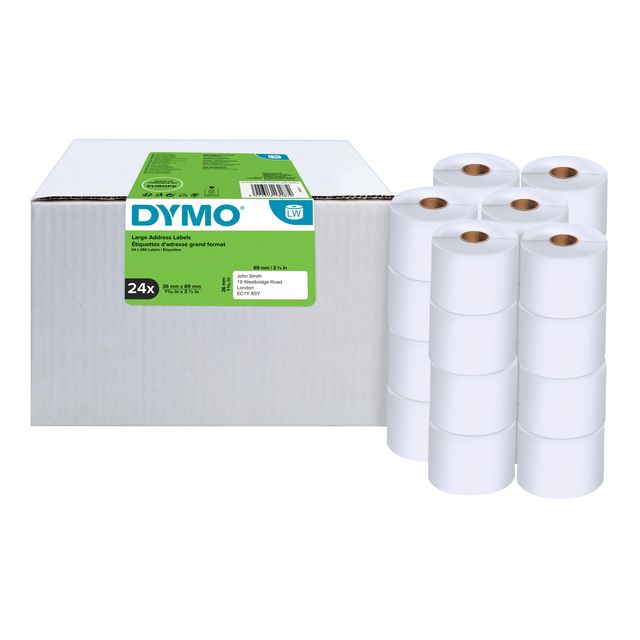 Dymo - Label LabelWriter Adressierung 36x89mm 24 Rollen à 260 Stück weiß