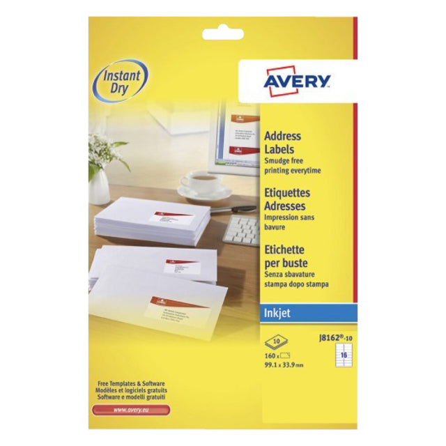 Etikett Avery J8162-10 99.1X33,9 mm Weiß 160 Teile