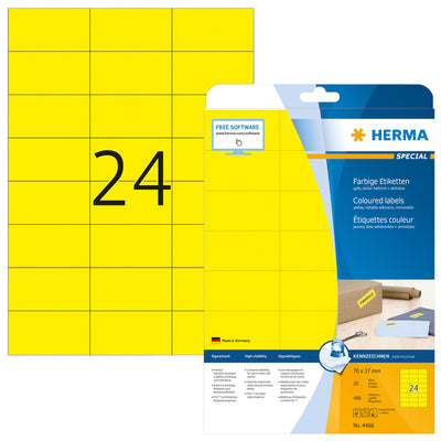 HERMA - Etikett 4466 70x37mm ablösbar gelb 480 Stück