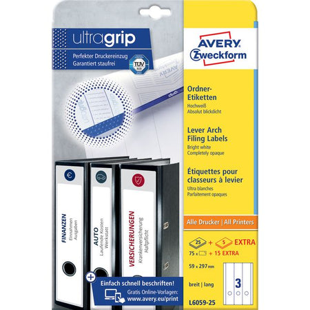 Avery Zweckform - Rückenetikett Zweckform breit/lang 59x297mm selbstklebend weiß