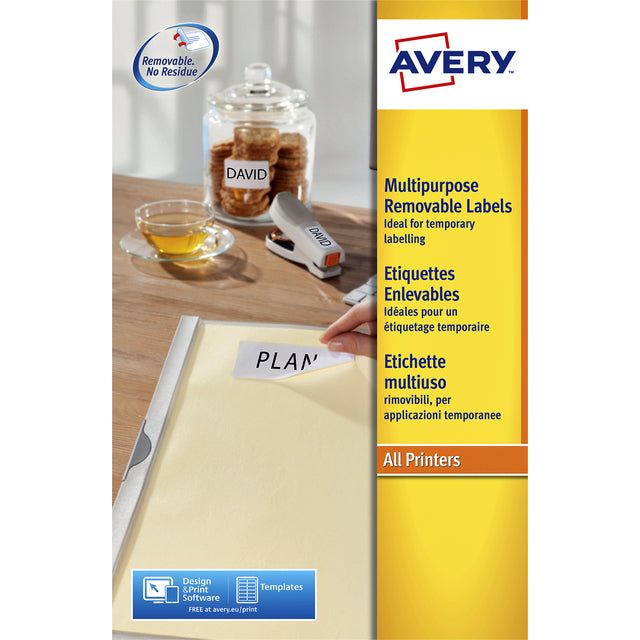 Avery - Etikett Avery L6025Rev -245 63,5 x 46,6 mm weiß 450 Stück