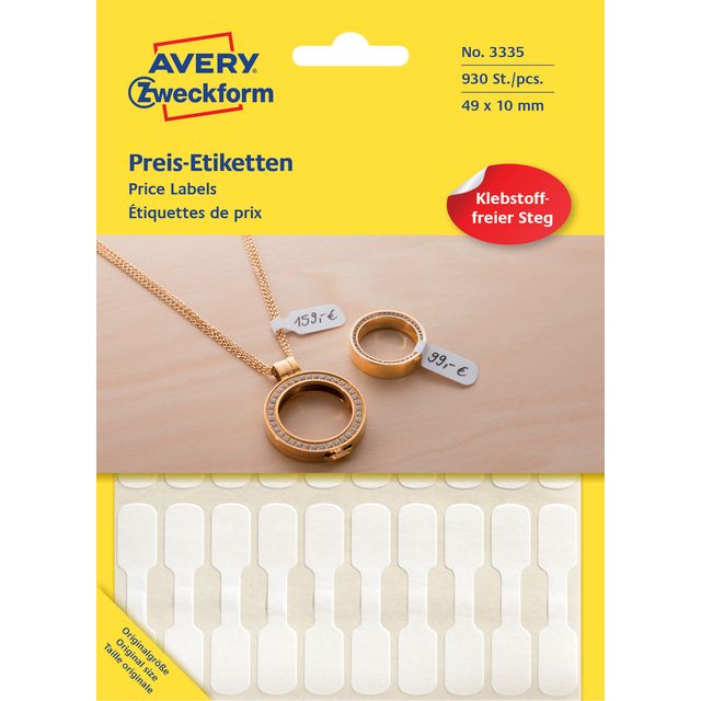 Avery Zweckform - Etikett Zweckform 3335 49x10mm weiß 924 Stück