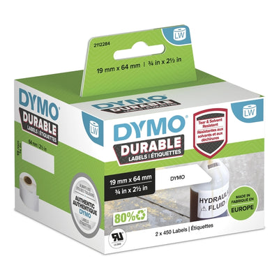 Dymo - Etikettendrucker Industrie 19x64 2 Stück weiß
