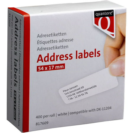 Quantore - Etikettenetikett DK-11204 17x54mm weiß 400 Stück