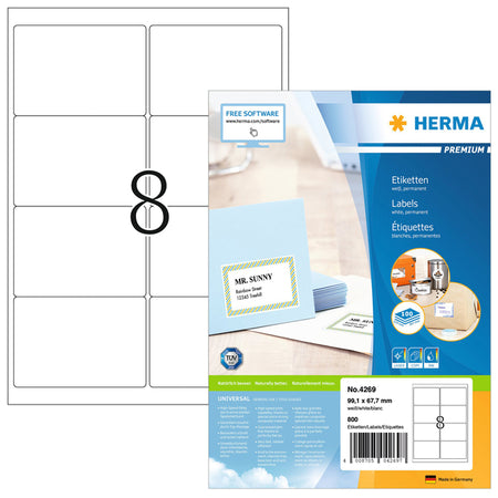 HERMA - Etikett 4269 99,1x67,7mm premium weiß 800 Stück