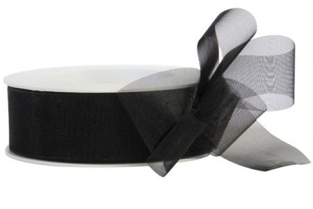 Organza -Band 25 mm x 25 Meter schwarz