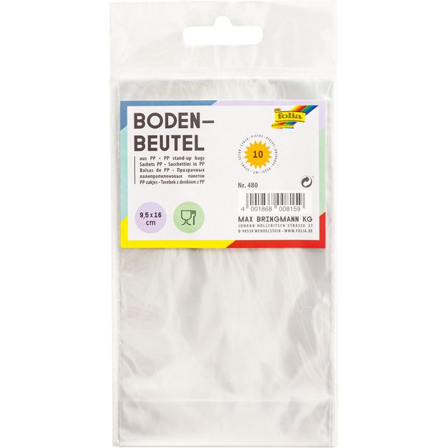 Folia - Bodenbeutel 115x190mm 10 Stück transparent