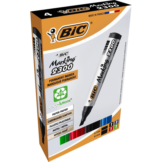 Bic - Filzstift 2300 ecolutions diagonal medium, Box à 4 Stück