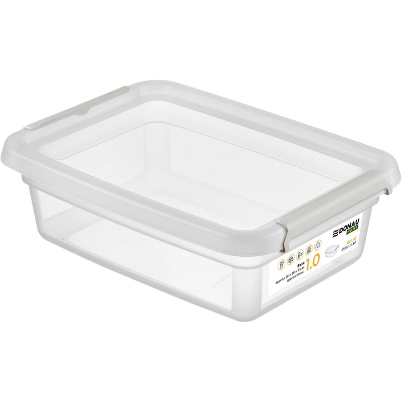 DONAU Home - Aufbewahrungsbox, 1 Liter, transparent
