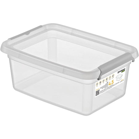DONAU Home - Aufbewahrungsbox, 4,5 Liter, transparent