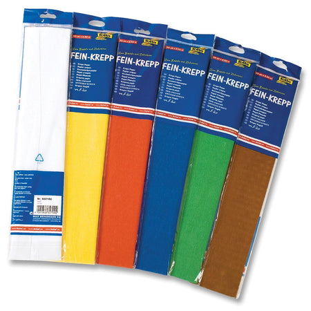Folia - Krepppapier-Packung mit 10 Stück in verschiedenen Farben: Weiß, Gelb, Hellorange, Hellblau, Blau...