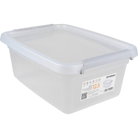 DONAU Home - Aufbewahrungsbox, 12,5 Liter, transparent