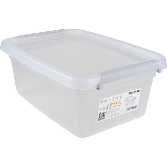 DONAU Home - Aufbewahrungsbox, 12,5 Liter, transparent