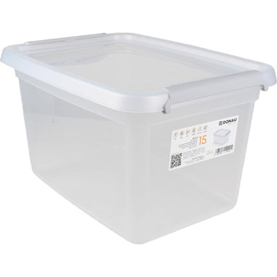 DONAU Home - Aufbewahrungsbox, 15 Liter, transparent
