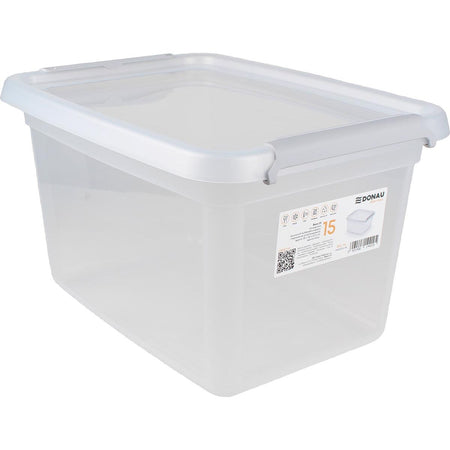 DONAU Home - Aufbewahrungsbox, 15 Liter, transparent