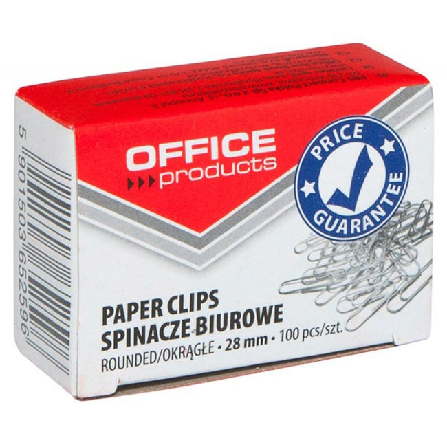 OFFICE products -   papierklemmen, 28 mm, gegalvaniseerd, doos van 100 stuks
