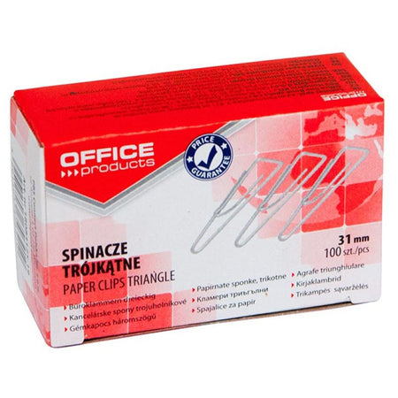 OFFICE products -   papierklemmen, 31 mm, gegalvaniseerd, driehoekig, doos van 100 stuks
