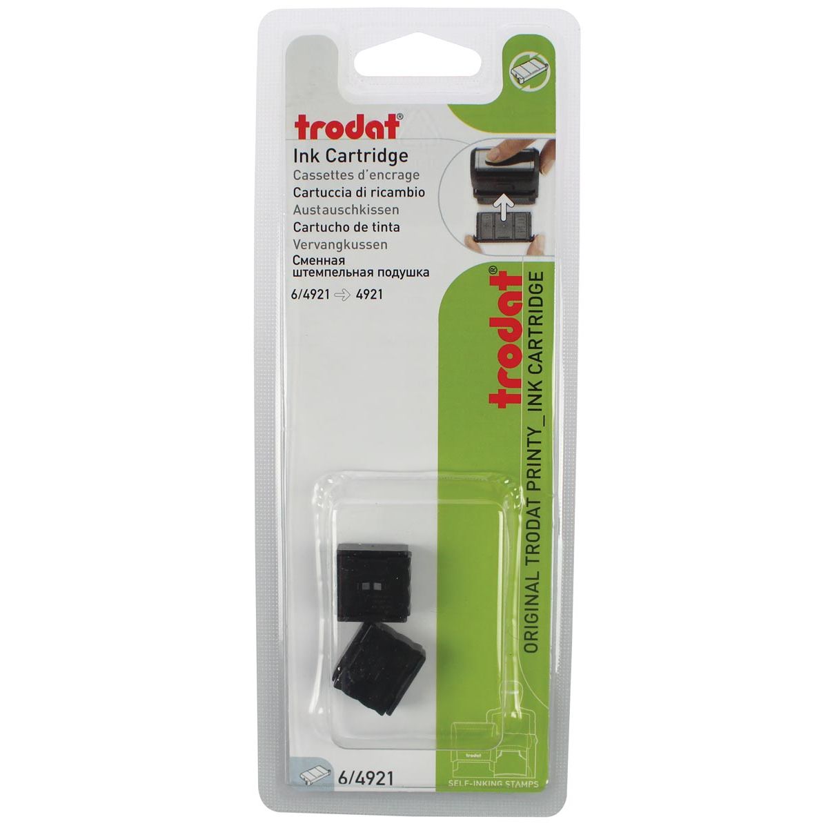 Trodat - Ersatzkissen schwarz, für Stempel 4921, Blister mit 2 Stück