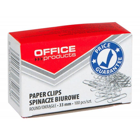 OFFICE products -   papierklemmen, 33 mm, gegalvaniseerd, doos van 100 stuks