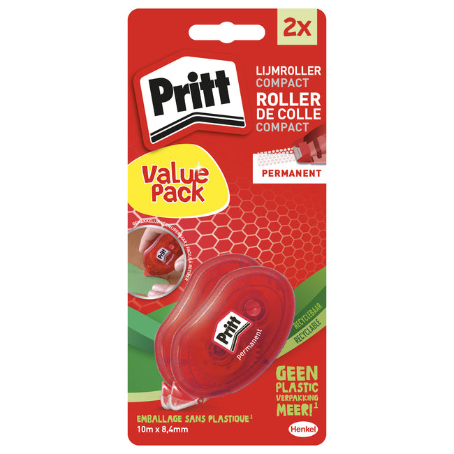 Pritt - Kleberoller Compact permanent 2. halber Preis im Blister | 10 Stück