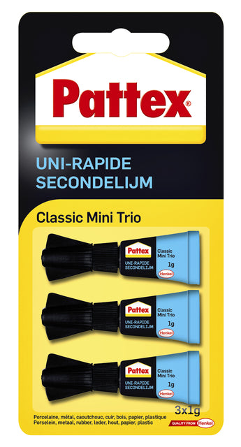 Secondelijm Pattex Classic Mini Trio Tube 3x1gram auf Blasen
