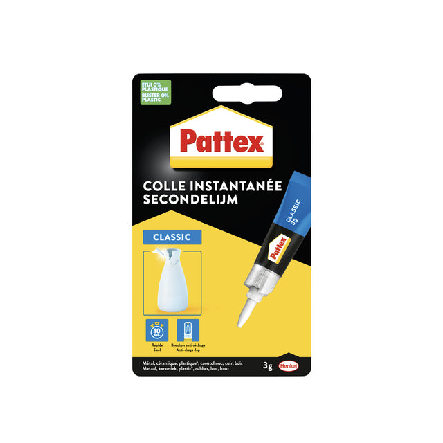Secondelijm Pattex Classic Tube 3gram auf Blister | 12 Stücke