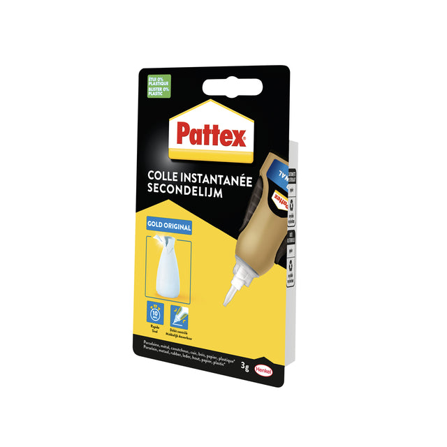 Secondelijm Pattex Gold Original Tube 3gram auf Blister | 12 Stücke