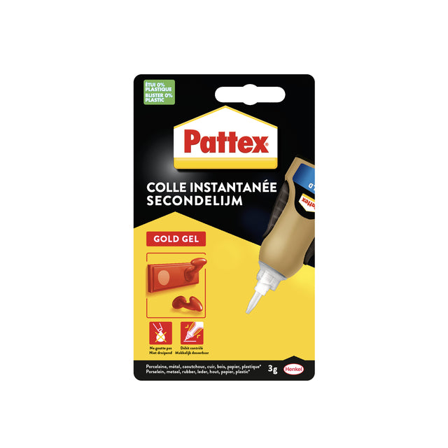 Pattex - Secondelijl Gold Gel Rohr 3 Gramm auf Blister | 12 Stücke