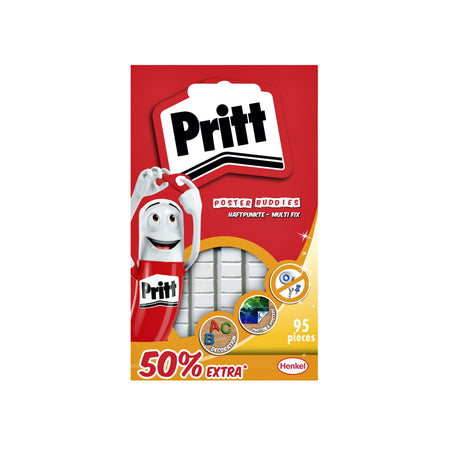 Pritt - Poster Buddies doppelseitige Klebepads für Poster, Blisterpackung à 95 Stück, 50 % gratis | 24 Stück